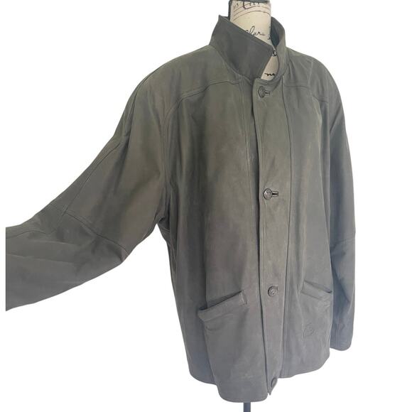 Y2K 90’s PINO FARAGO COAT JACKET SUEDE GENUINE FOREST GREEN SZ XL EU52 VERSATILE - Picture 10 of 16